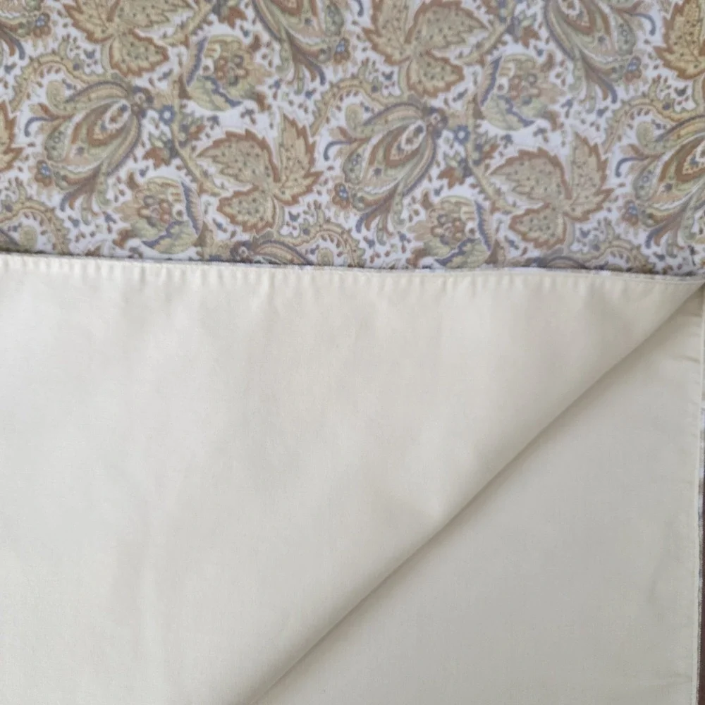 Vtg Pottery Barn Cotton Velvet Paisley Floral Table Runner Fall Autumn Y2K 18x90